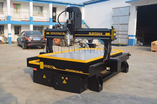 Jinan Blue Elephant 1324 Stone CNC Router with Big Rotary Axis, 4 Axis Wood CNC Machine for Cabinet